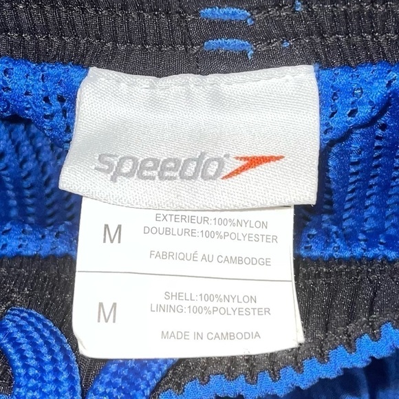 Speedo Swim Trunks Shorts Lined Interior Pocket Volley Drawstring Waist - Picture 3 of 4